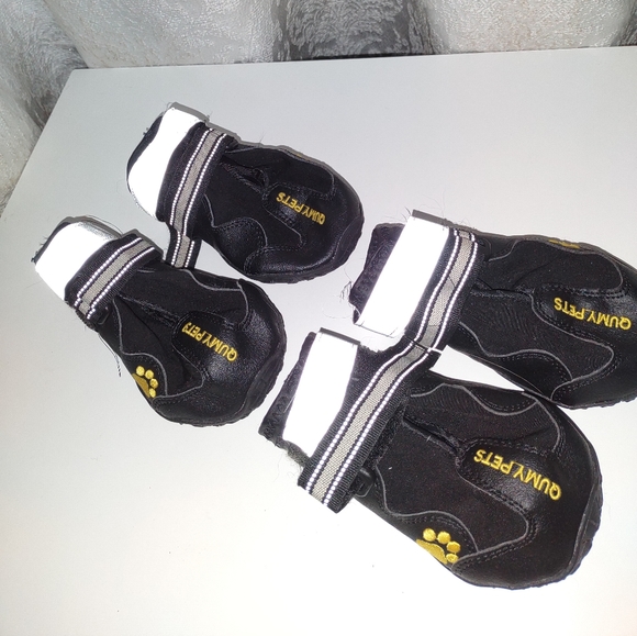 QUMYPETS Waterproof Dog Shoes Boots Size 8 Reflective Anti Slip Black LG